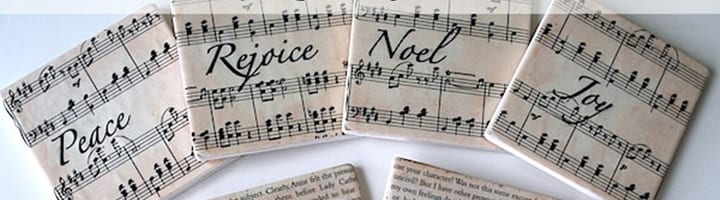 musical crafts - sheet music coasters