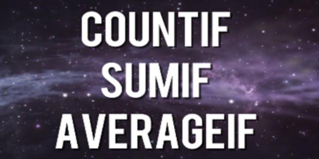 Countif, Sumif and Averageif - Microsoft Excel Class