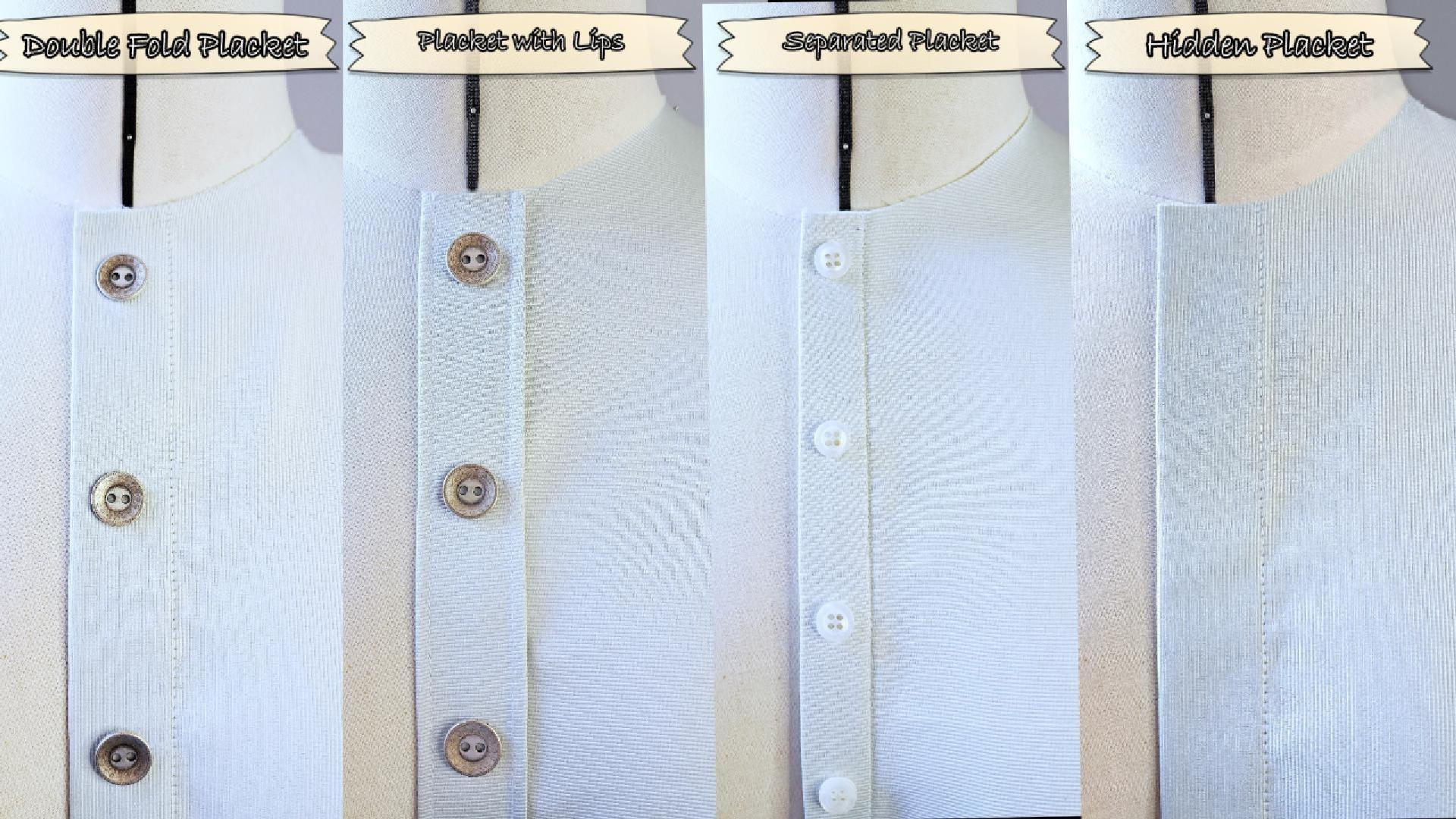 4 different placket design for your shirts