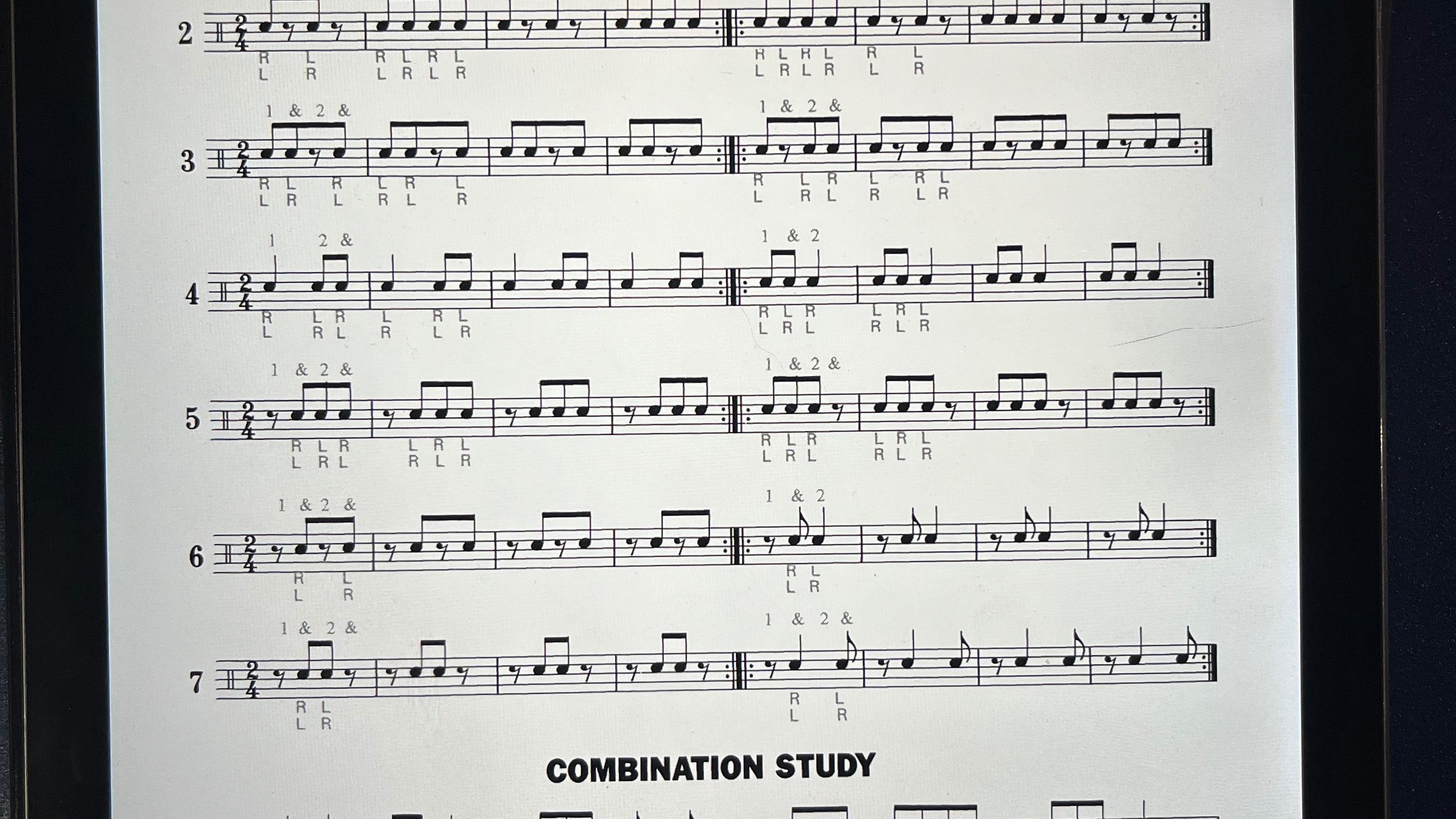 Alfred’s drum method book 1 (lesson 12 and combination study) 