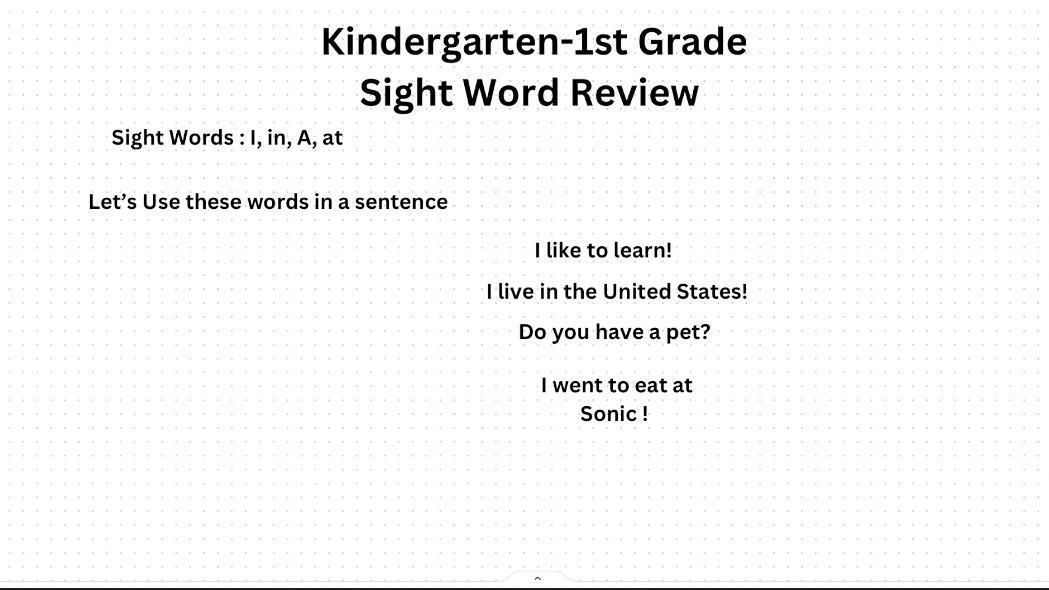 Summer Before 1st Grade- Sight Word Review