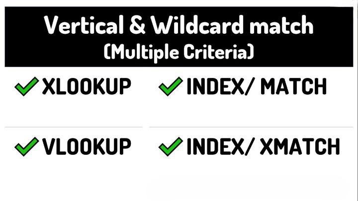 Vertical and Wildcard Match in Excel