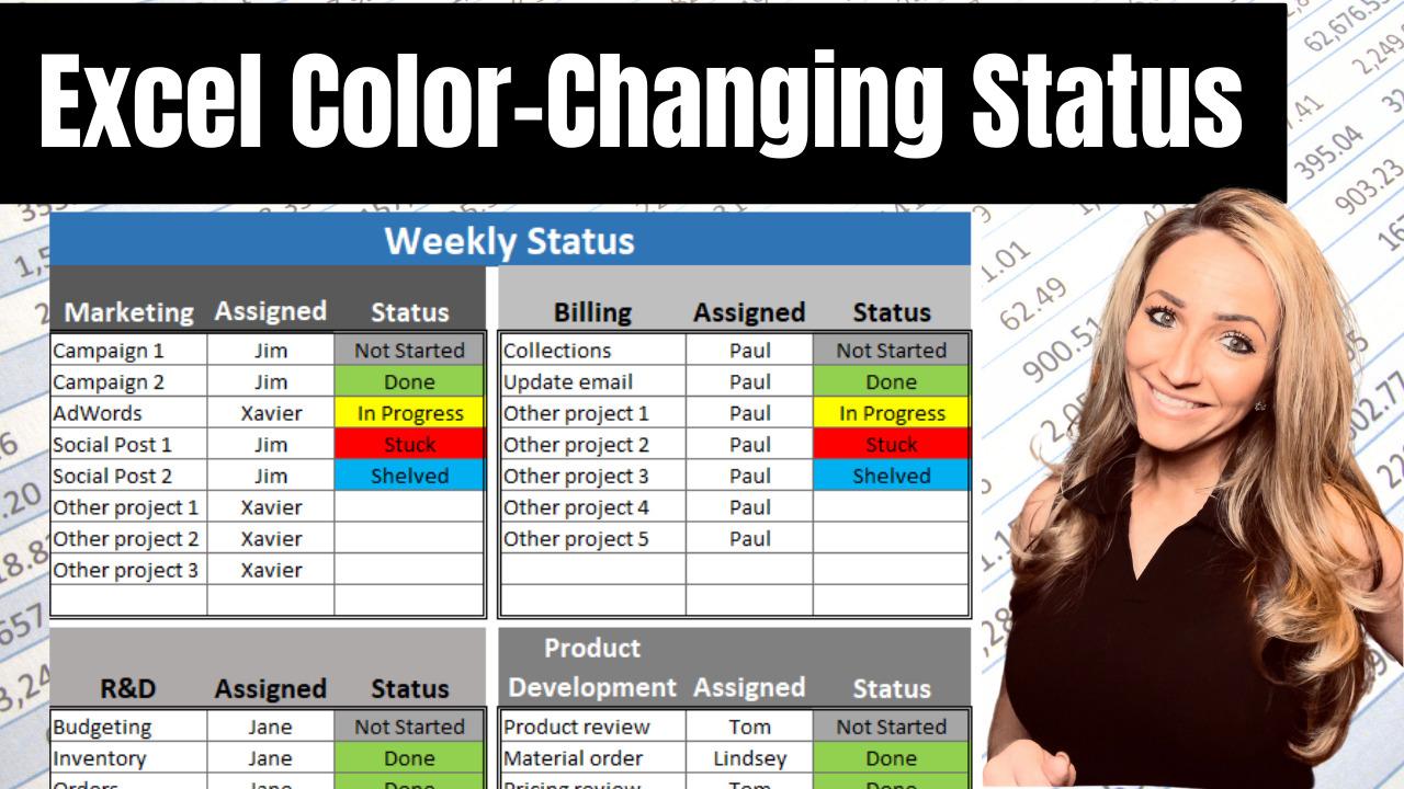 Excel color changing status