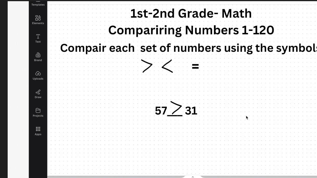 Getting Ready for 2nd Grade- Comparing Two Numbers