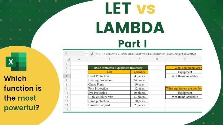 LET vs LAMBDA Part 1 in Microsoft Excel