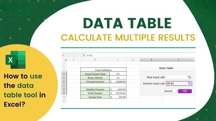 Calculate Multiple Results with Data Table in Microsoft Excel
