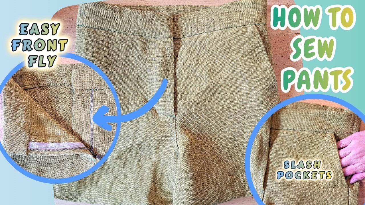 How to sew front slash pockets for pants
