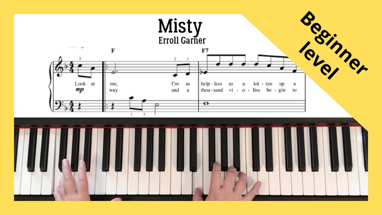 Misty - Erroll Garner. Easy Piano, Jazz Standard, Beginner Level.