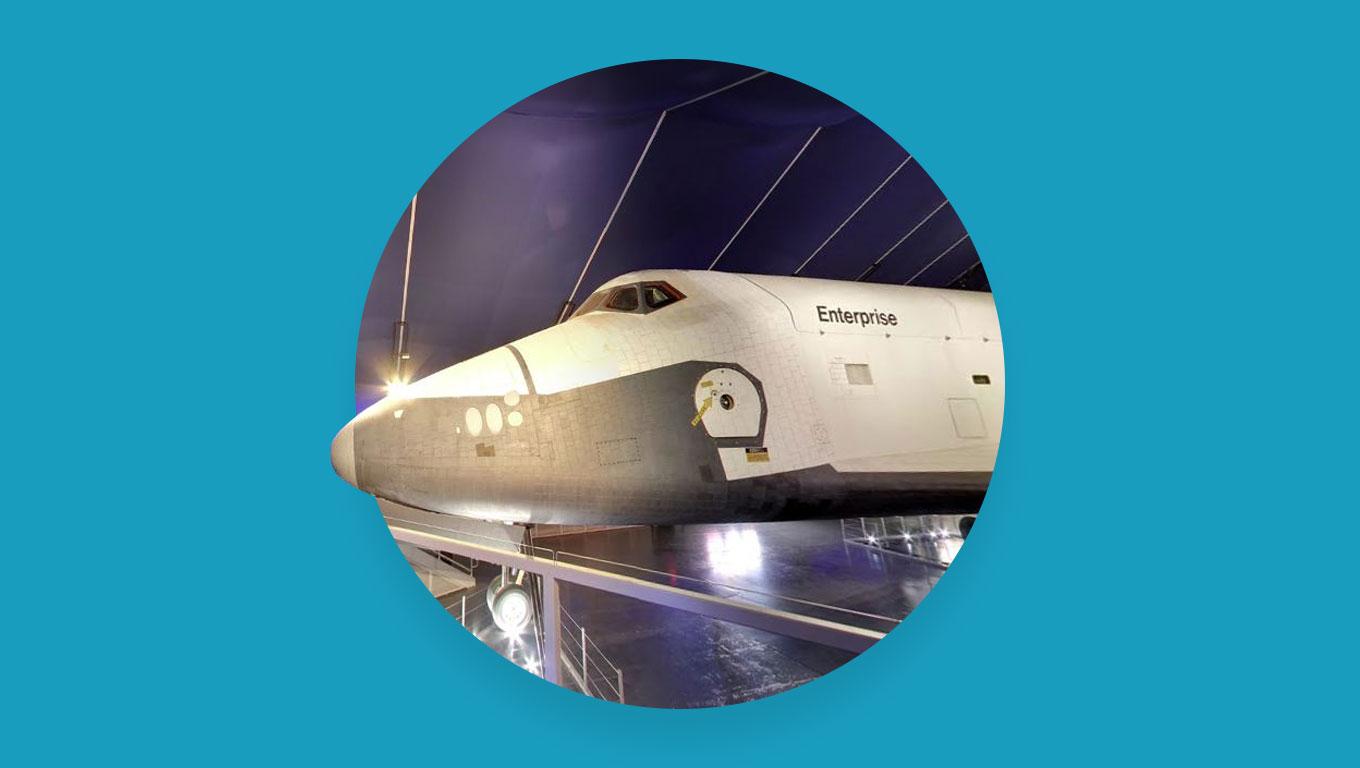Photo of the Enterprise space shuttle at Space Shuttle Pavilion