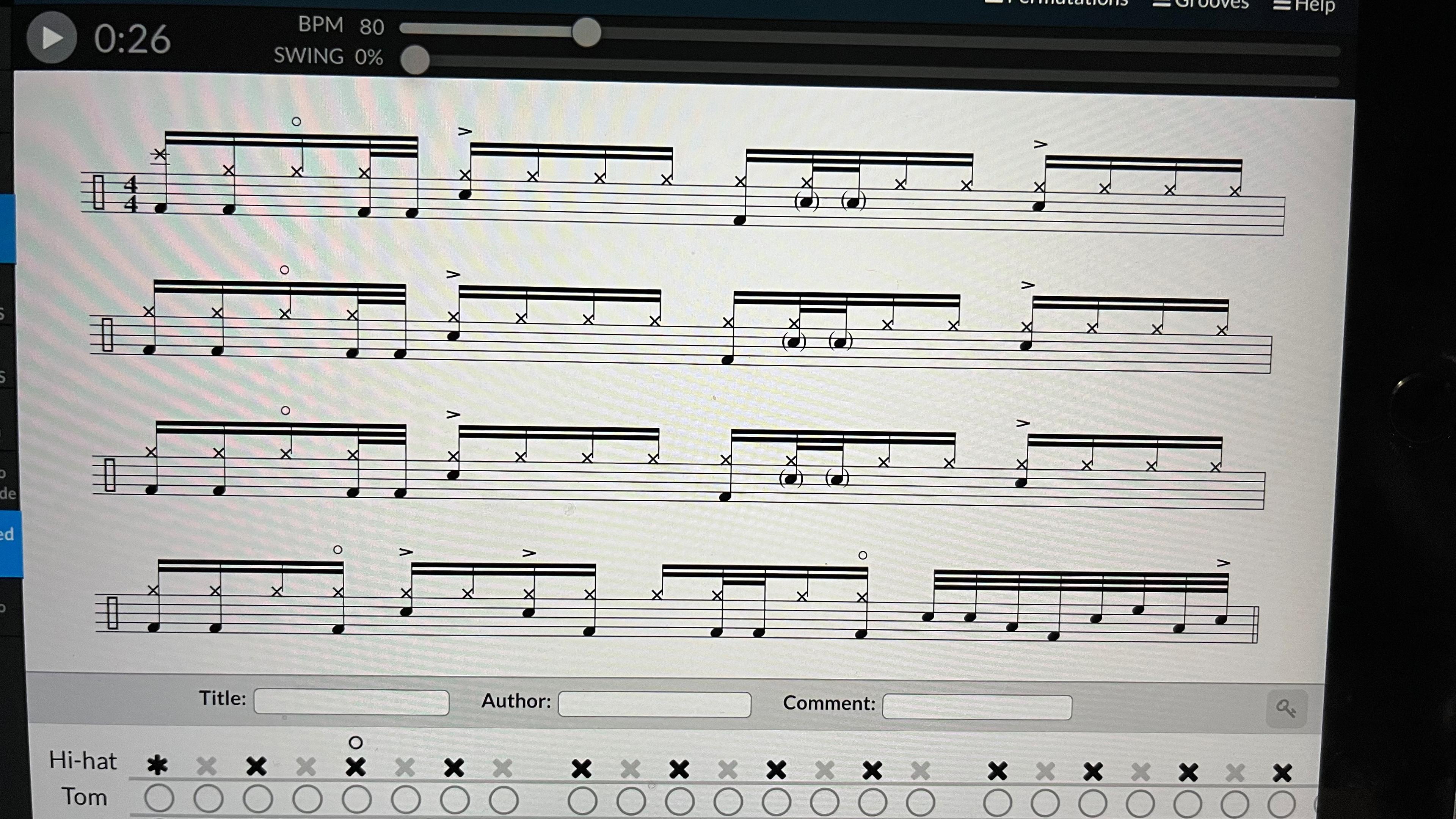 32nd note drum Groove and fill