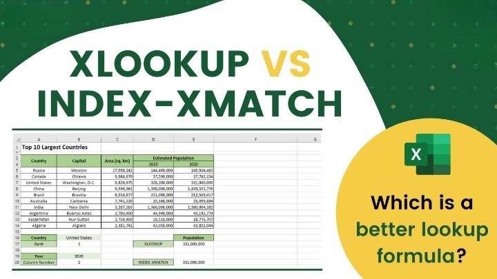 XLOOKUP vs INDEX-XMATCH in Microsoft Excel