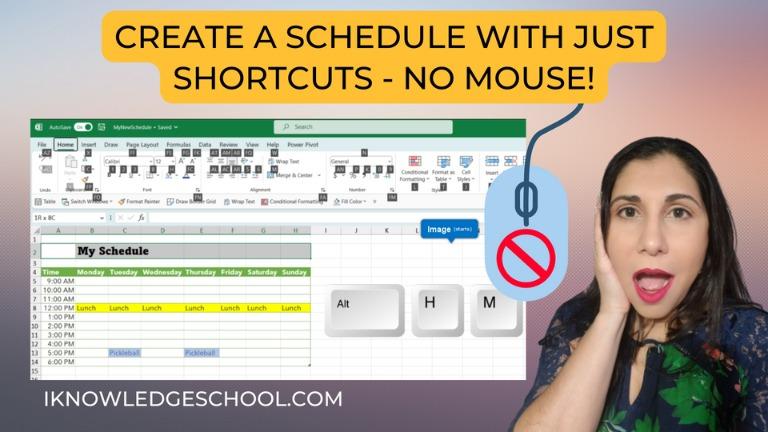 Create a Full Schedule in Excel with NO MOUSE: Best Way to master Shortcuts!