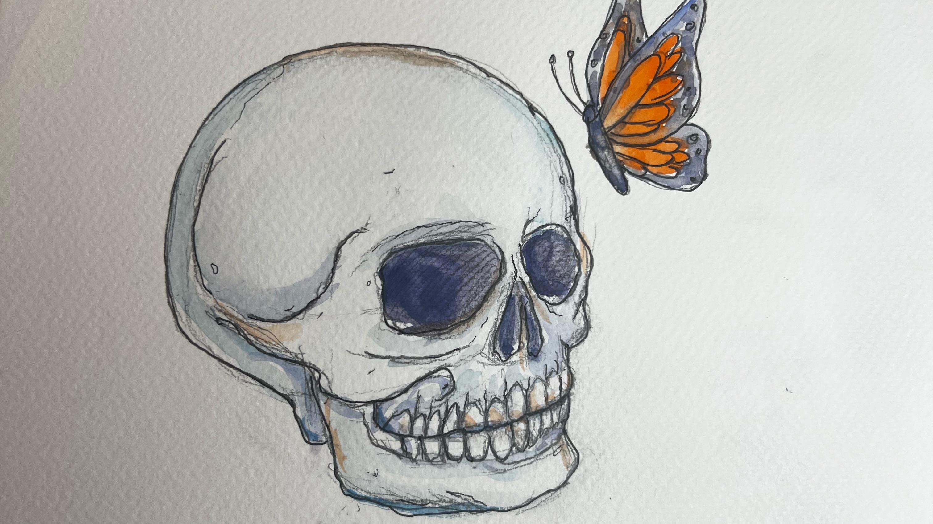 Skull and Butterfly
