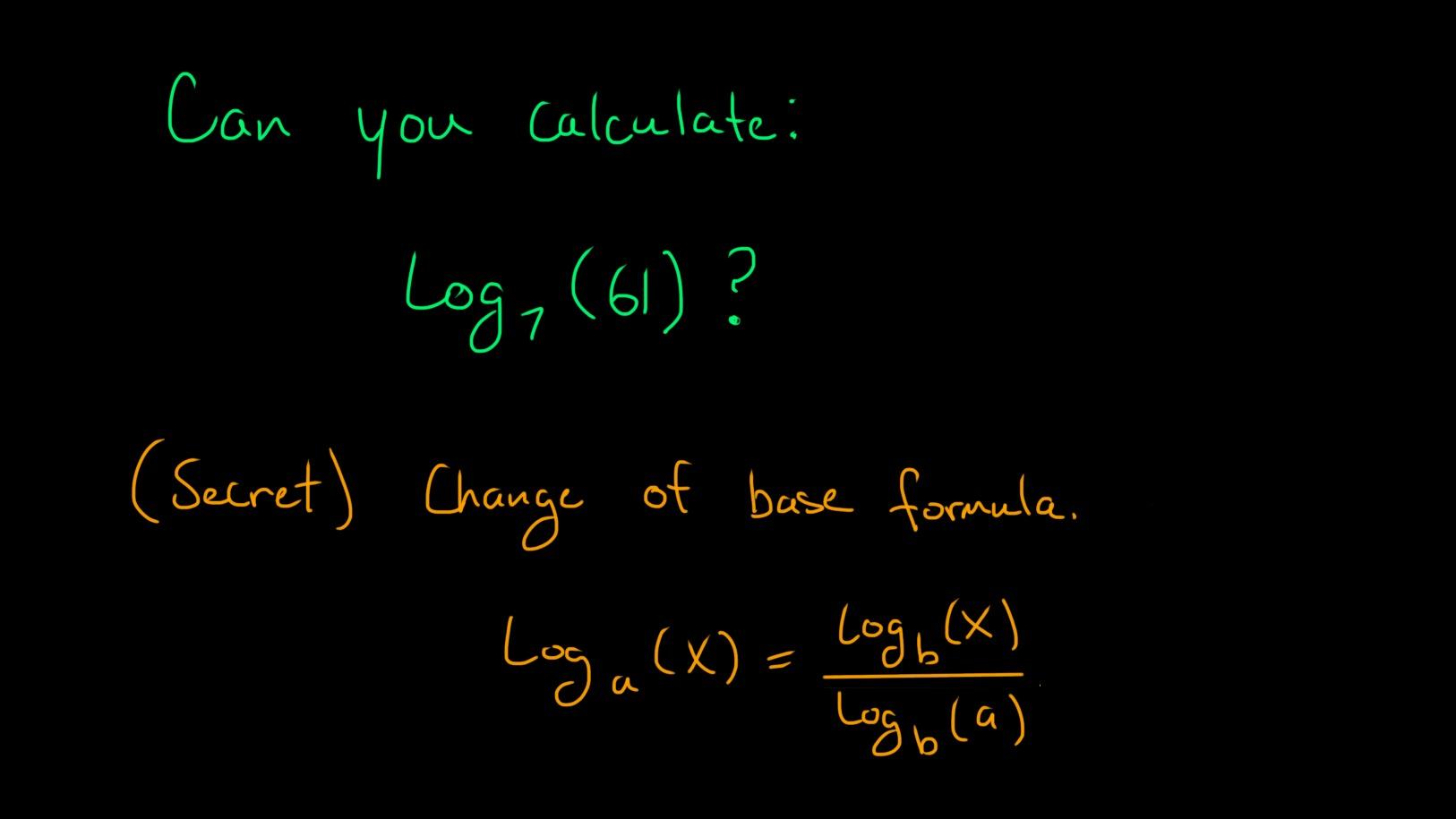 Change of Base Formula for Logarithms