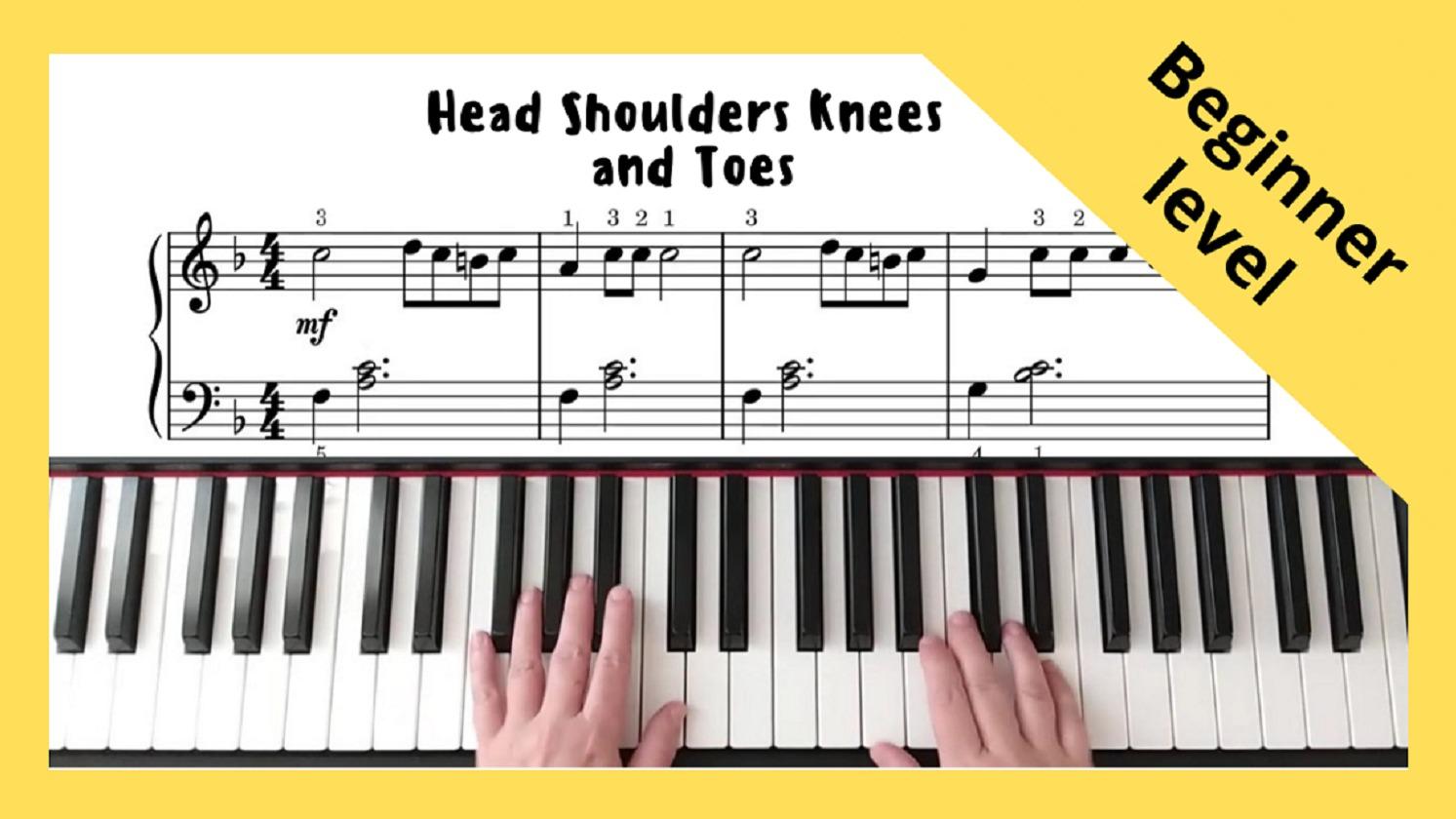 Head Shoulders Knees and Toes (easy piece for piano)