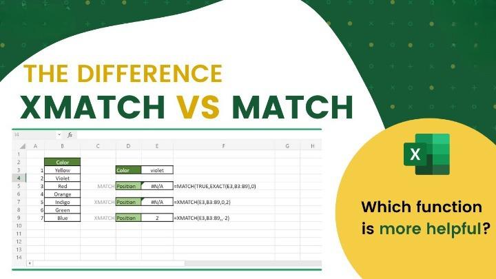 XMATCH vs MATCH Function in Microsoft Excel
