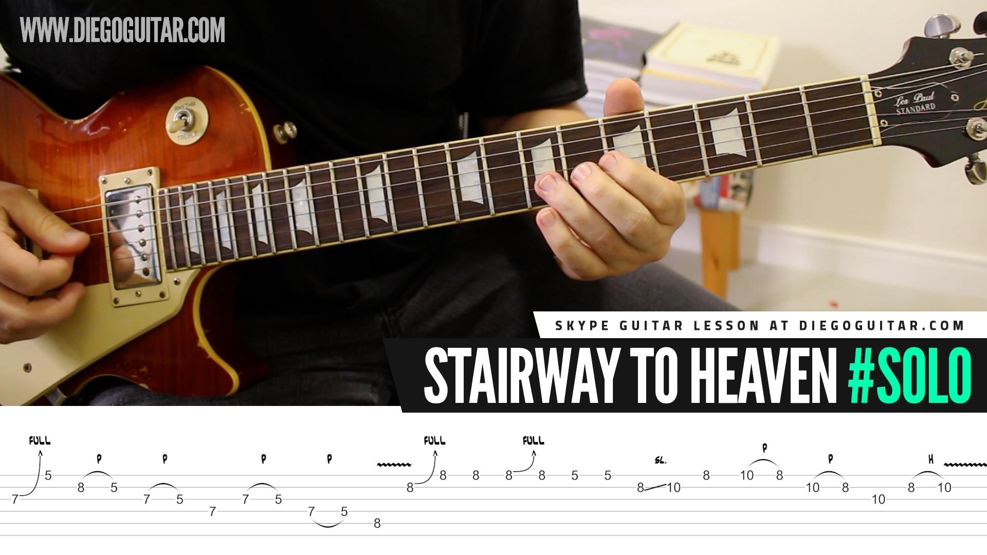 Led Zeppelin Stairway To Heaven Guitar Solo Lesson | Tab | Tutorial