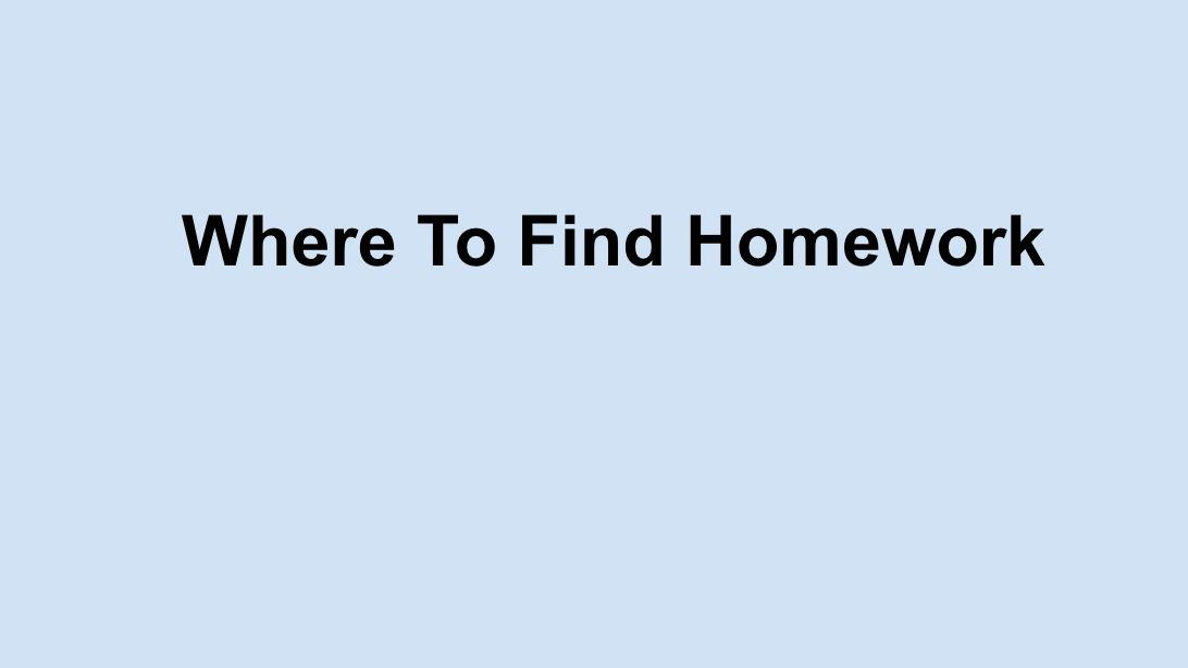 Where To Find Homework