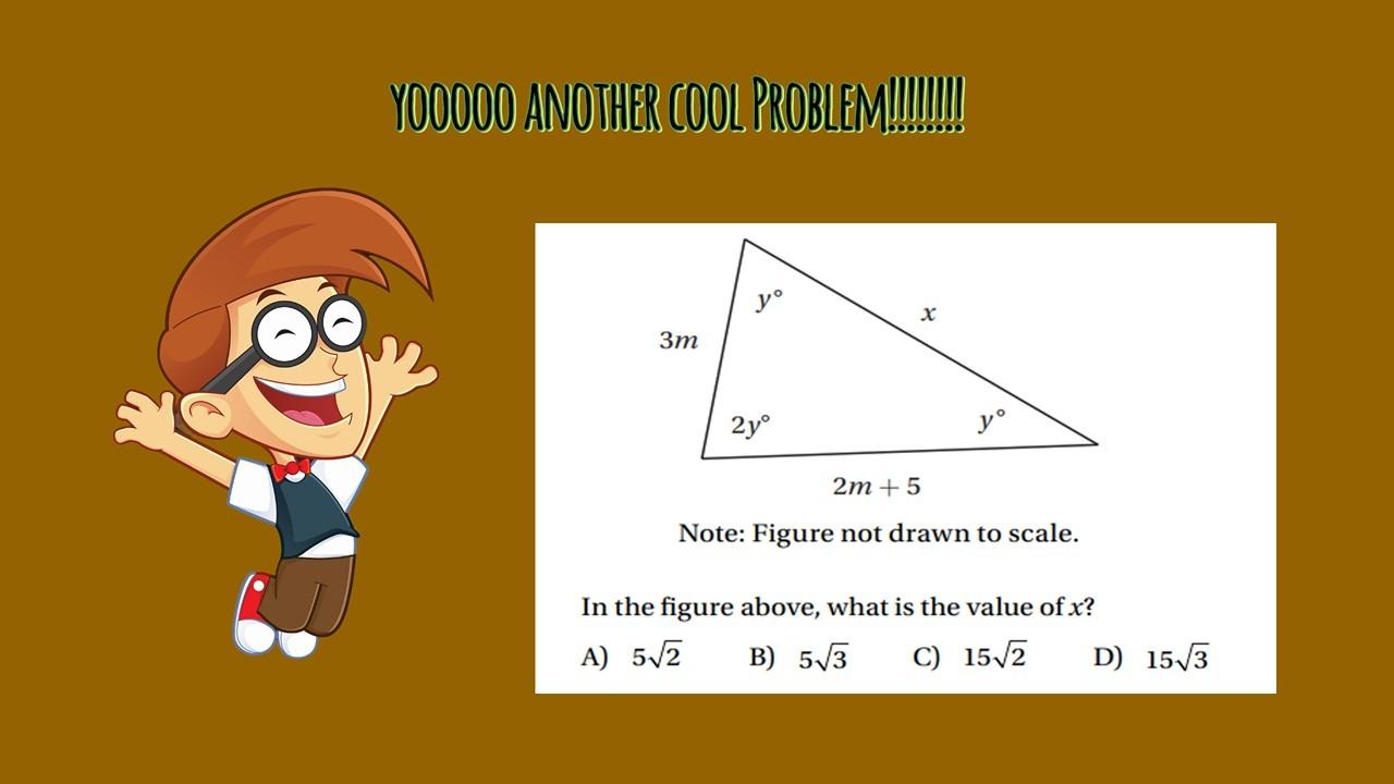 DIGITAL SAT MATH PROBLEM-finding the unknown side of a right triangle 