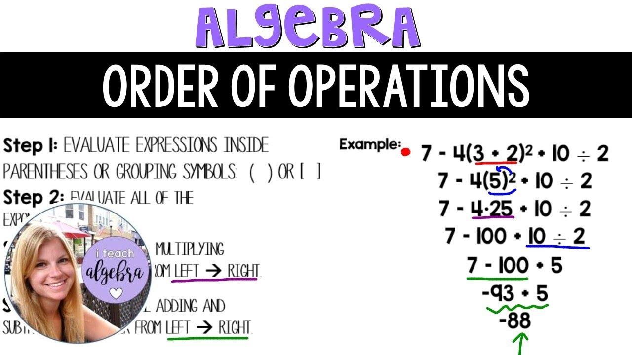 Algebra 1 - Order of Operations