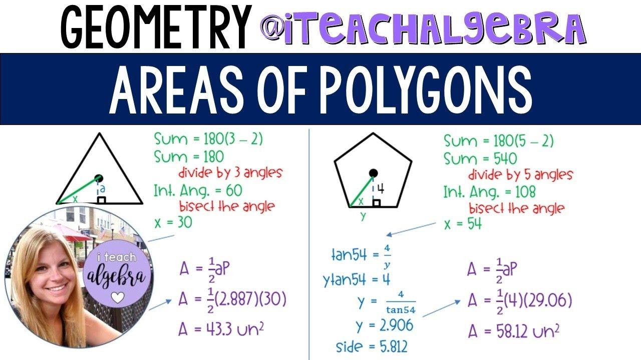 Geometry: Areas of Polygons (Using the Apothem)
