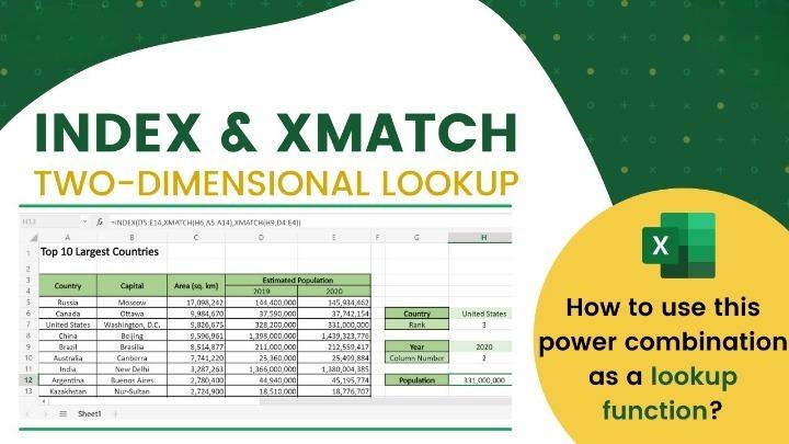How to do a Two-Dimensional LOOKUP Using INDEX-XMATCH in Microsoft Excel