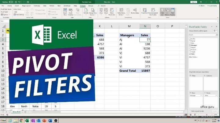 How to Filter Areas in Pivot Table in Microsoft Excel