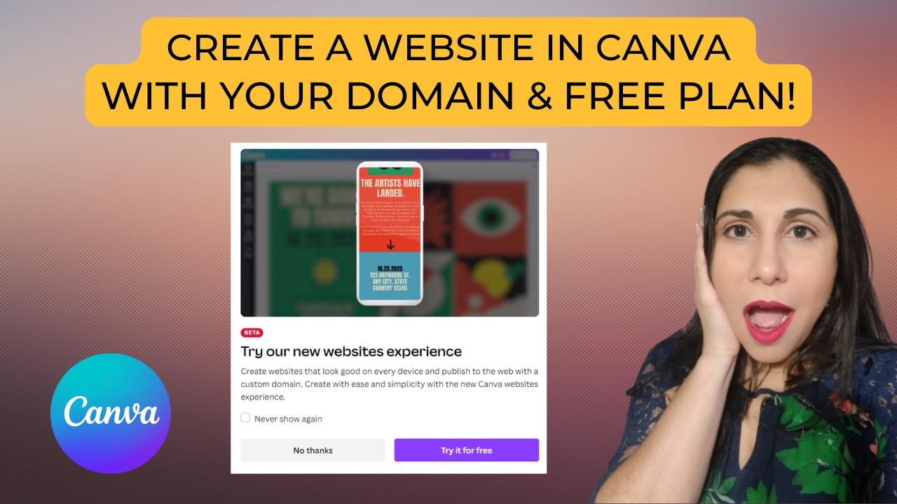 Create a Website in Canva with your Domain and Free Plan!