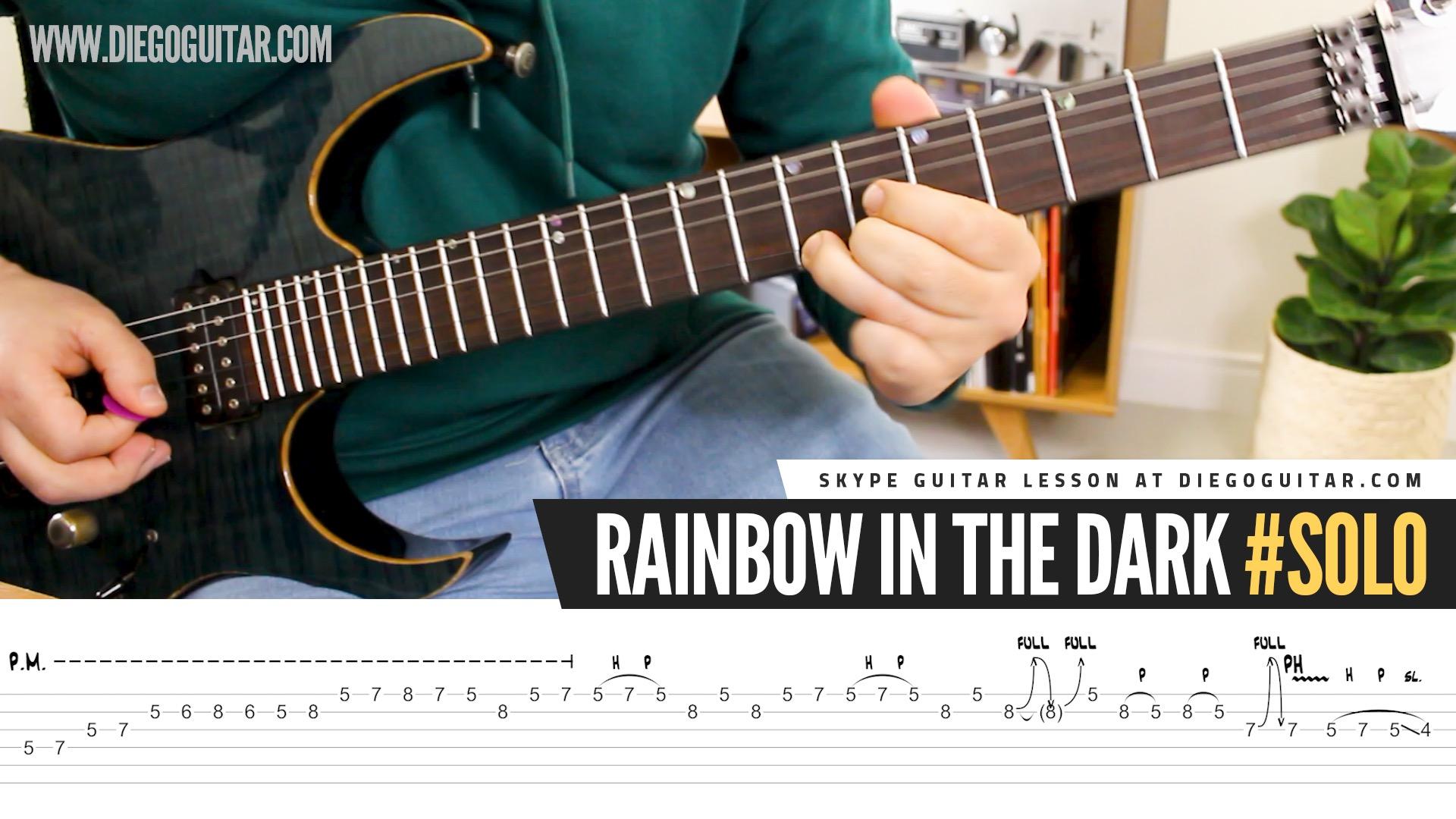 Dio Rainbow In The Dark Guitar Solo Lesson | Tab | Tutorial