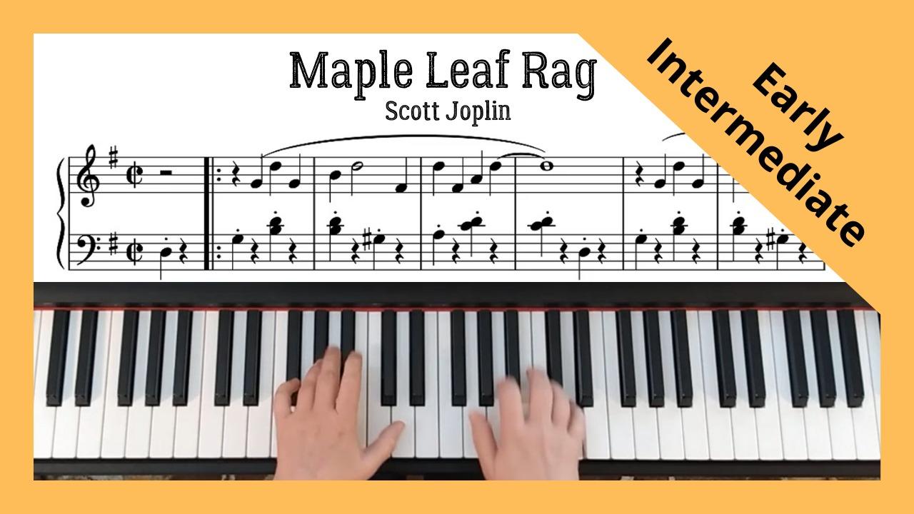 Maple Leaf Rag - Scott Joplin. Beginning, Early Intermediate Piano Level.