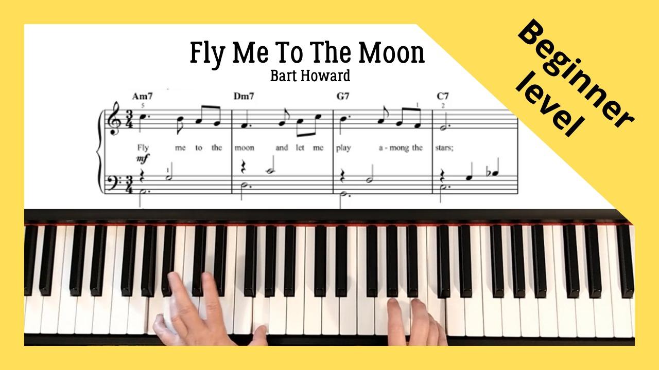 Fly Me To The Moon - Bart Howard. Jazz Standard, Piano, Beginner Level.