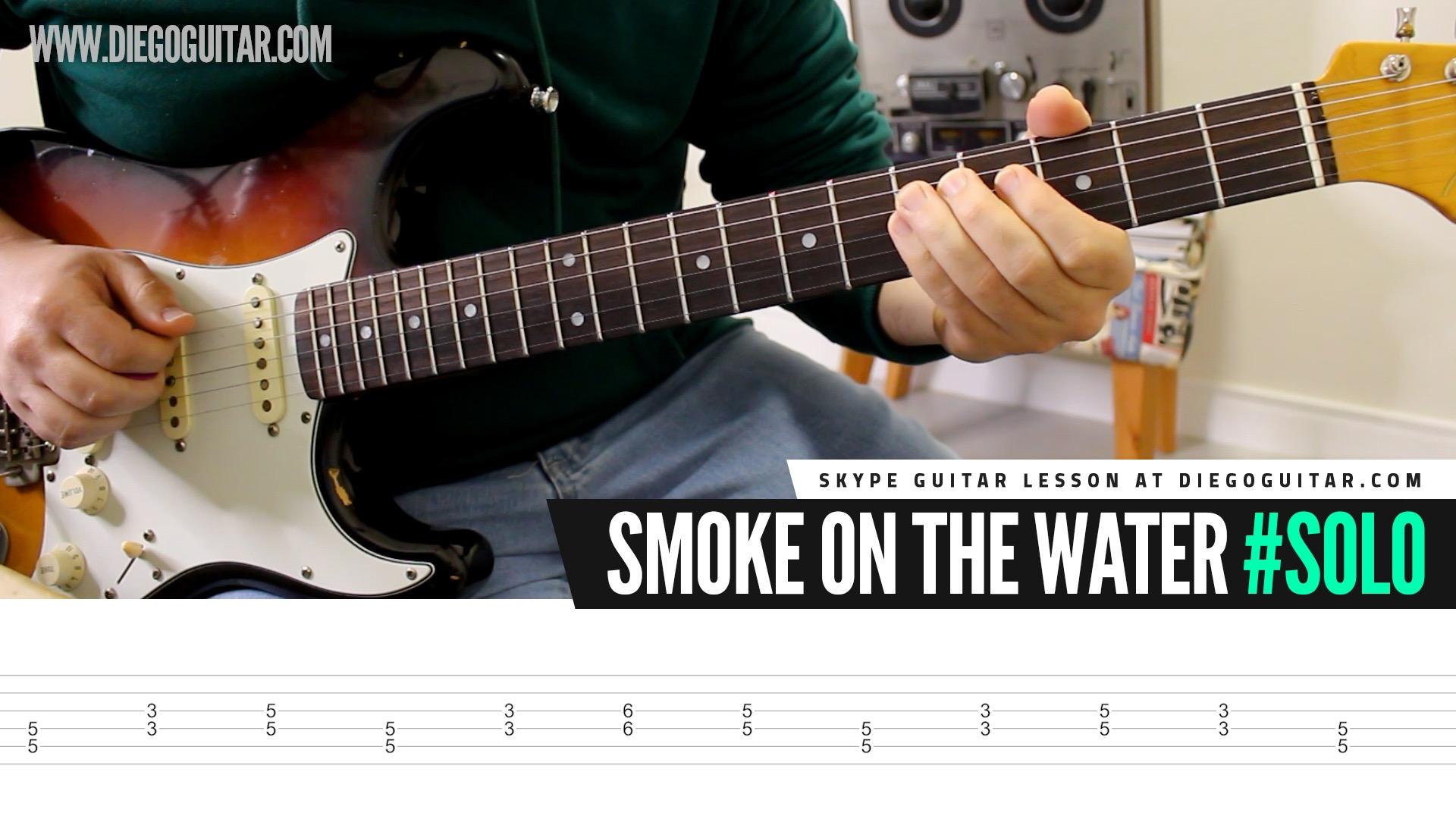 Deep Purple Smoke On The Water Guitar Solo Lesson | Tab | Tutorial