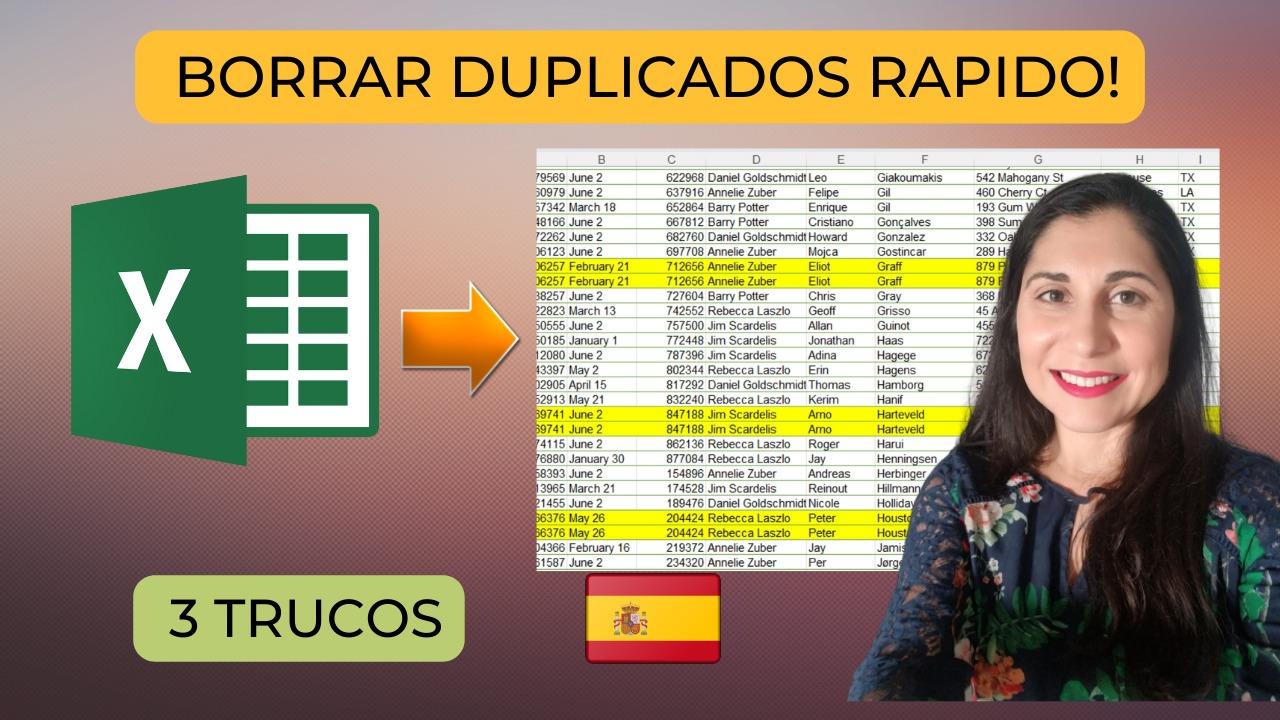 Como Eliminar Duplicados Rapidisimo en Excel