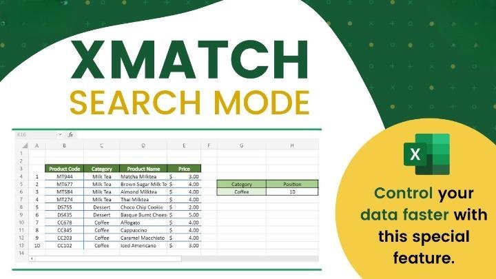 How to Use XMATCH Search Modes in Microsoft Excel