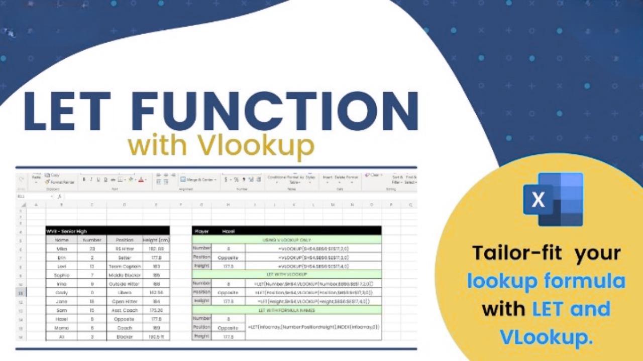 How to Use LET with VLOOKUP and INDEX in Microsoft Excel