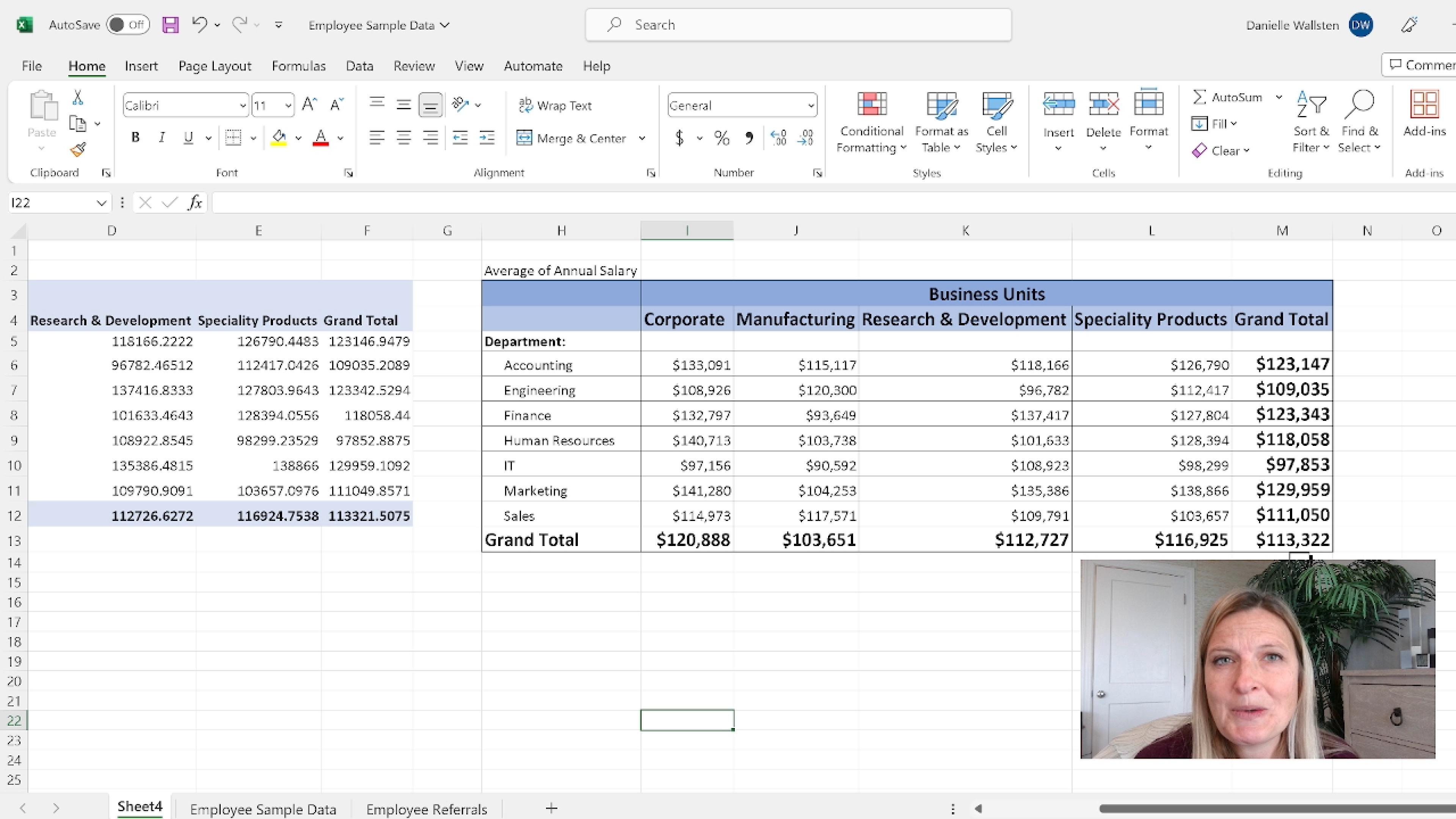 Formatting Tables in Microsoft Excel