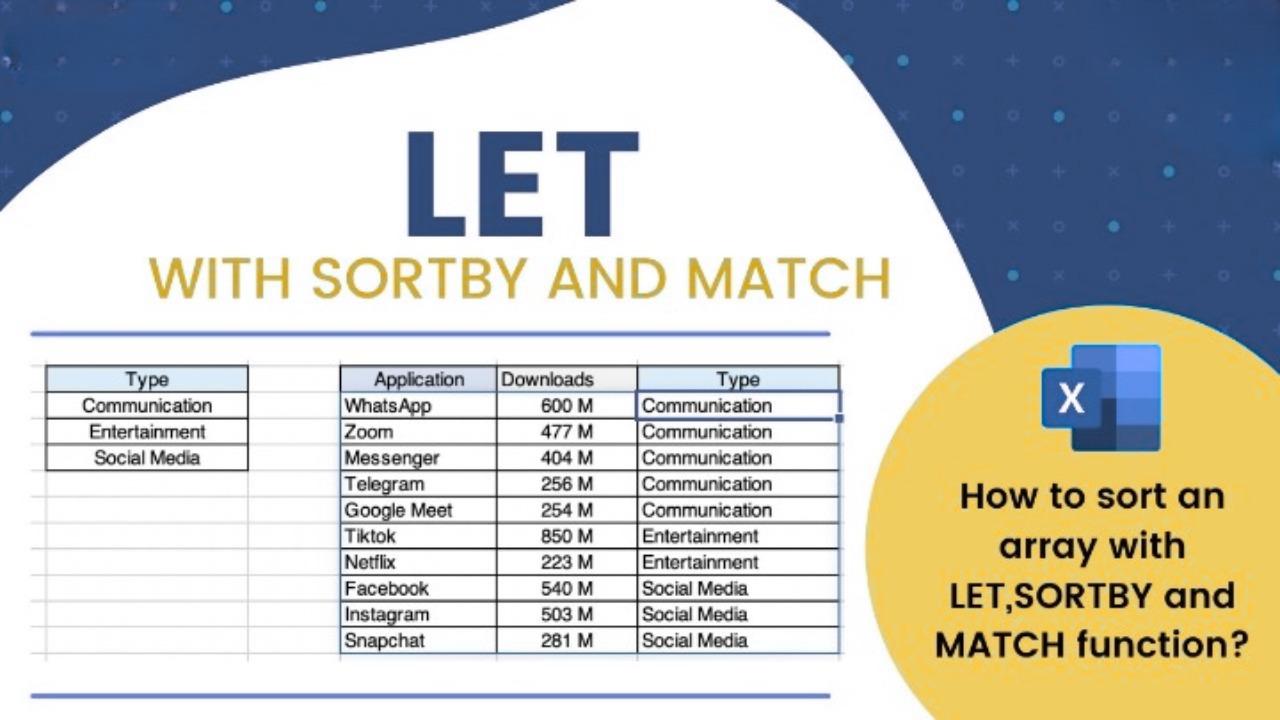 How to Use LET with SORTBY and MATCH in Microsoft Excel