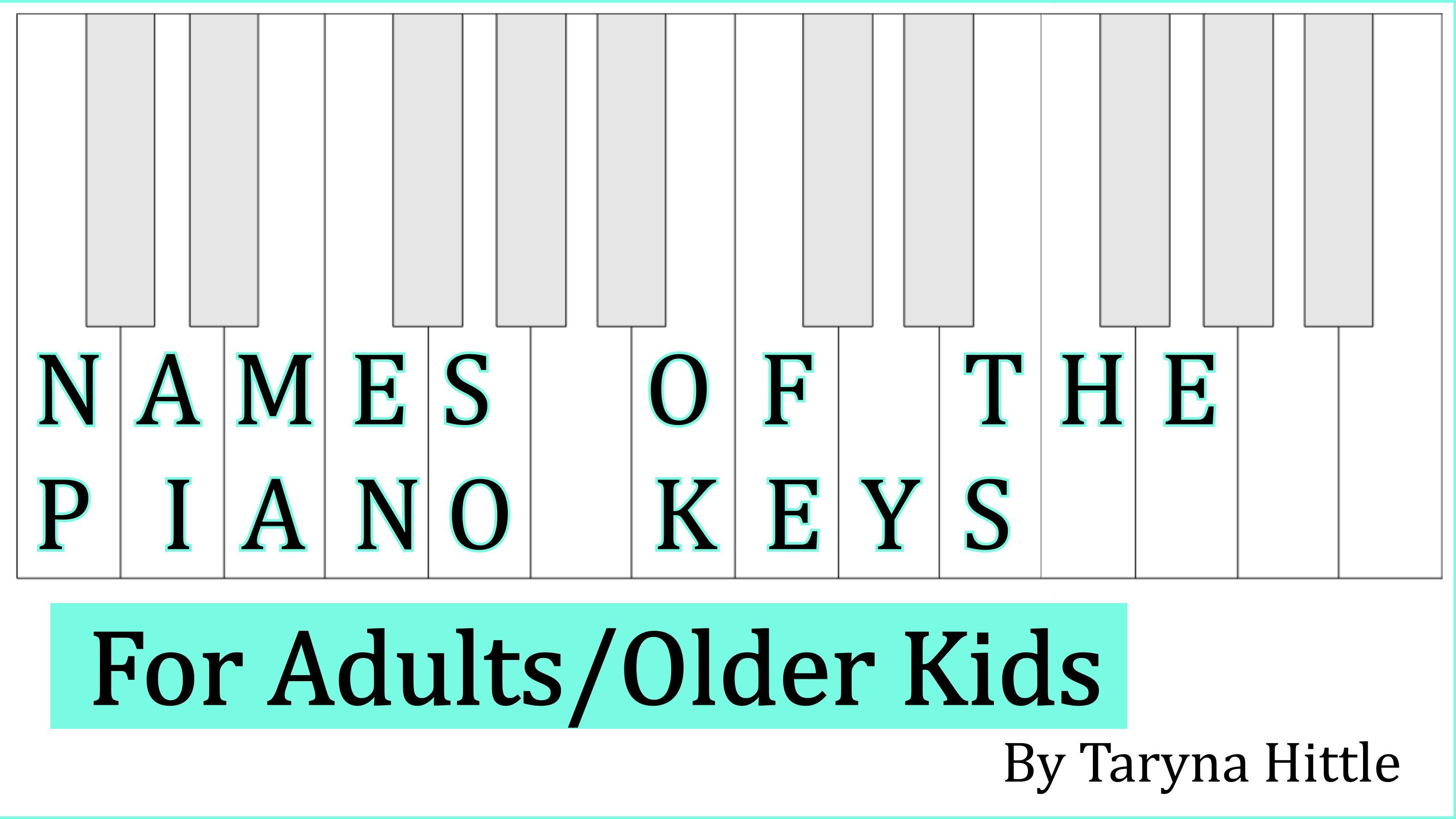 Piano key names for adults/older kids