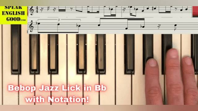 Bebop Jazz Lick in Bb with Notation