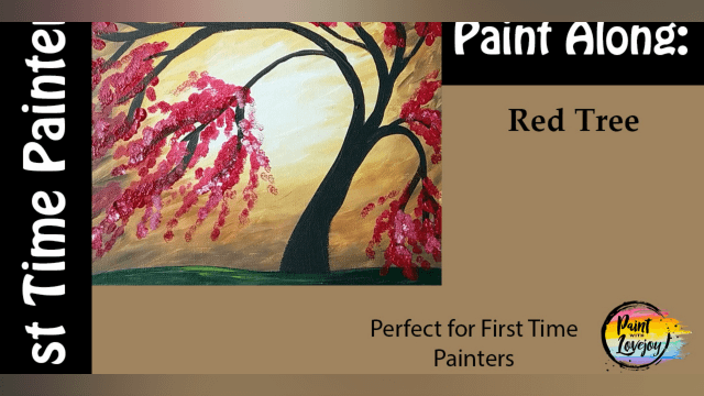 Easy Red Tree Painting - Step by Step Tutorial
