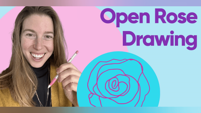 Open Rose Drawing