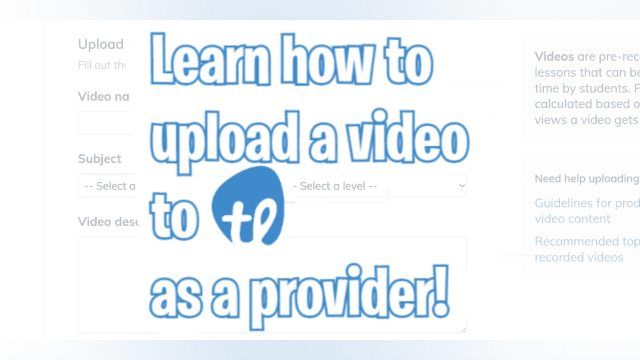 How to upload a video to takelessons as a provider.