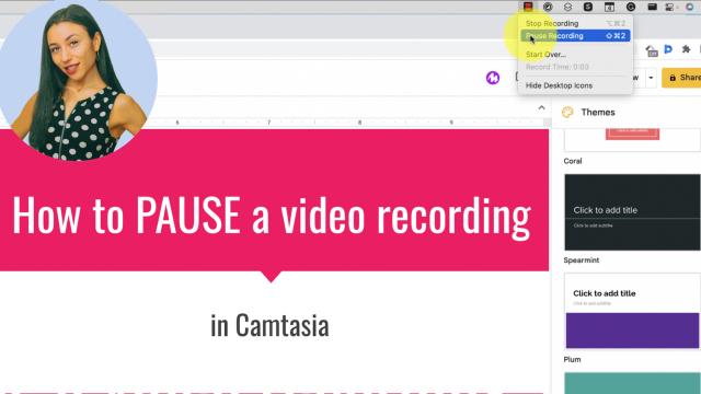 How to pause a video recording in Camtasia