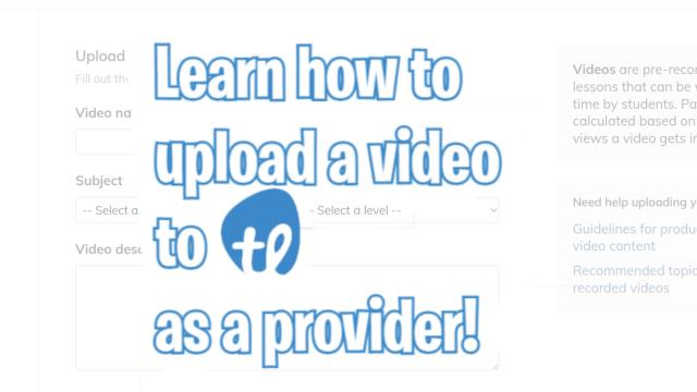 How to upload a video to TakeLessons as a provider.
