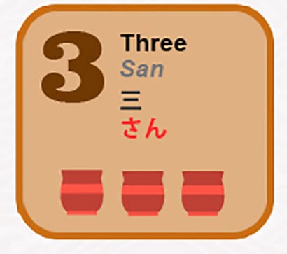 three in Japanese