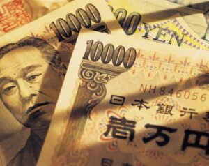 Close up of Japanese currency