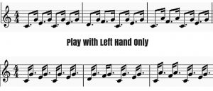 piano finger exercises - play with left hand only