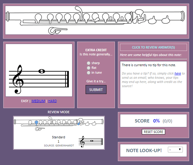 learn flute notes - flute trainer