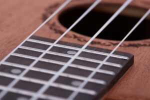 Closeup of a ukulele