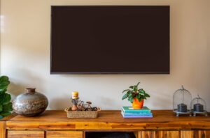 Mounted tv in a living room